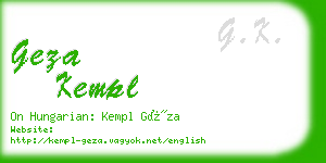 geza kempl business card